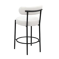 Streamdale Furniture Modern Kitchen Counter Height Bar Stools with Boucle Fabric Curved Back