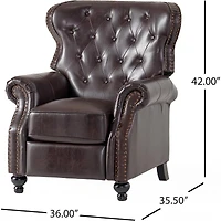 Streamdale Contemporary Button-Tufted Pushback Recliner with Nailhead Accents