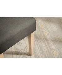 Streamdale Solid Wood Tufted Parsons Dining Chair, Set of 2, Charcoal