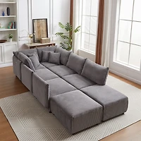 Versatile Comfort Modern & Customizable Modular Corduroy Sofa