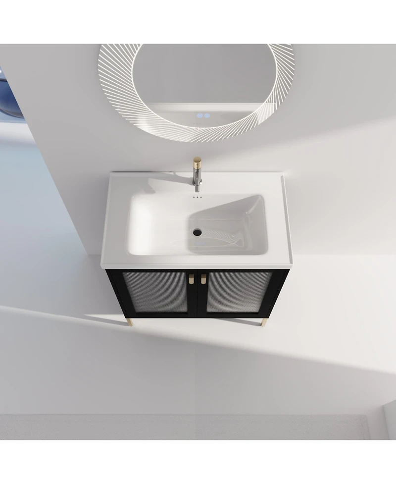 Streamdale Furniture 32" Freestanding Bathroom Vanity with Ceramic Sink