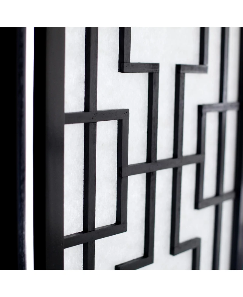 Sudoku 3 Panel Room Divider Screen, Black