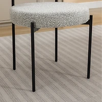 Streamdale Furniture Modern Round Boucle Dining Chairs, Set of 2, Black White