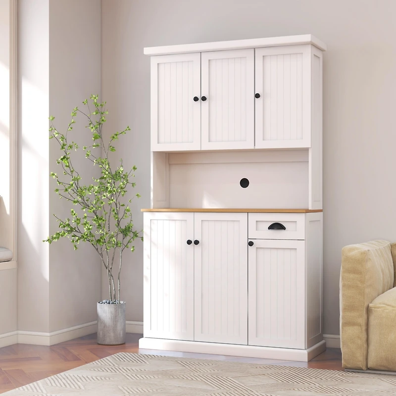 Streamdale E1 Mdf Kitchen Buffet Cabinet with Adjustable Shelves and Uv Painting