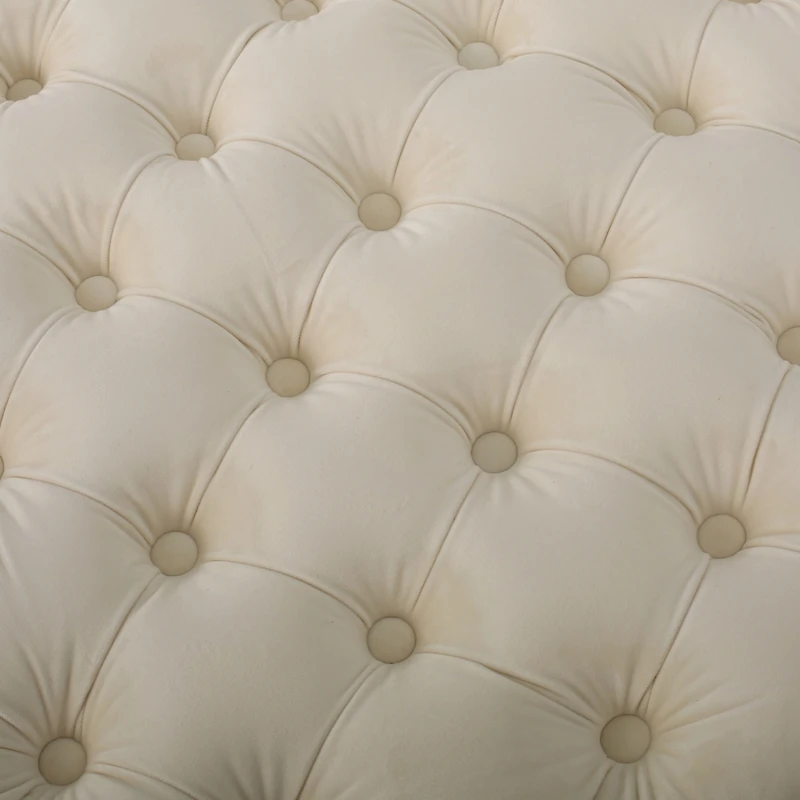Streamdale Modern Glam Velvet Ottoman with Button-Tufted Diamond Stitch