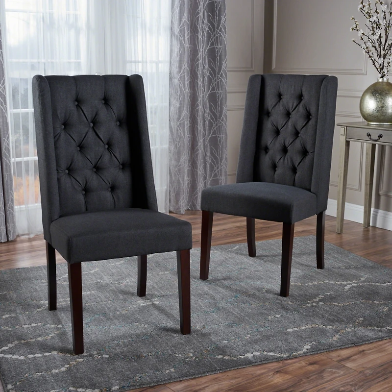 Streamdale Elegant Tufted Wingback Dining Chairs Sophistication and Comfort