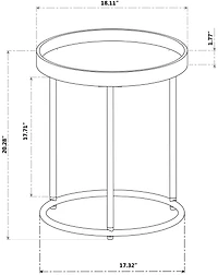 Streamdale Round Tray Table with Metal Frame, Espresso