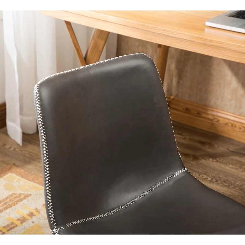 Simplie Fun Faux Leather 360 Swivel Air Lift Office Chair, Antique Gray