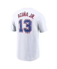 Nike Men's Ronald Acuna Jr. White Atlanta Braves City Connect Fuse Name Number T-Shirt