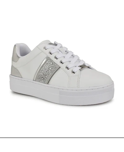Nine West Women's Gator Platform Casual Lace-Up Sneakers