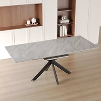 Streamdale Modern Space-Saving Dining Table Extends for 8-10 Guests