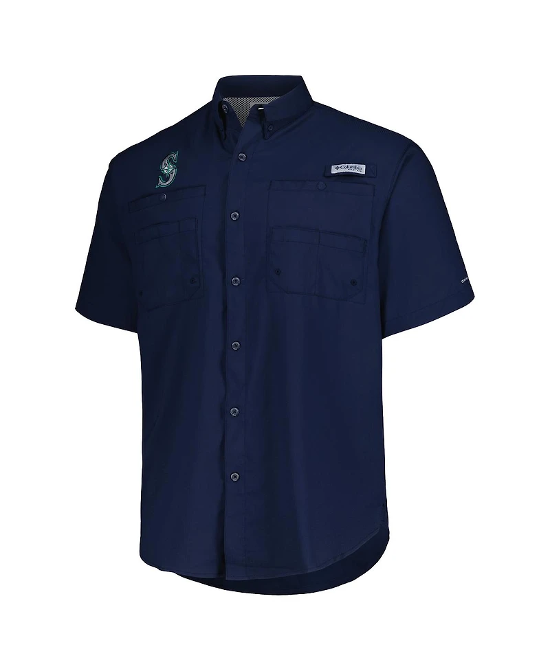 Columbia Men's Navy Seattle Mariners Tamiami Omni-Shade Button-Down Shirt