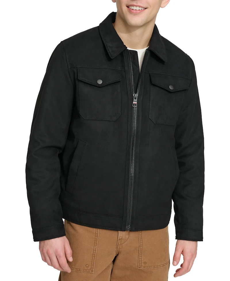 Tommy Hilfiger Men's Faux Suede Trucker Jacket