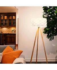 Bijou 60" Tripod Led Floor Lamp with Novelty Woven Shade