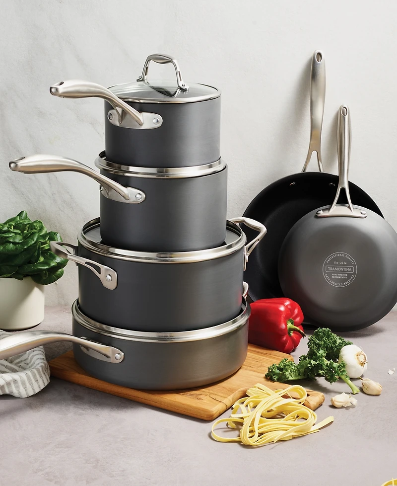 Tramontina OnyxPro -Piece Hard Anodized Nonstick Cookware Set with Lids