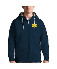 Antigua Men's Navy Michigan Wolverines Victory Full-Zip Hoodie
