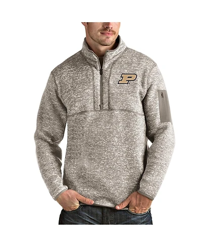 Antigua Men's Oatmeal Purdue Boilermakers Fortune Half-Zip Pullover Jacket