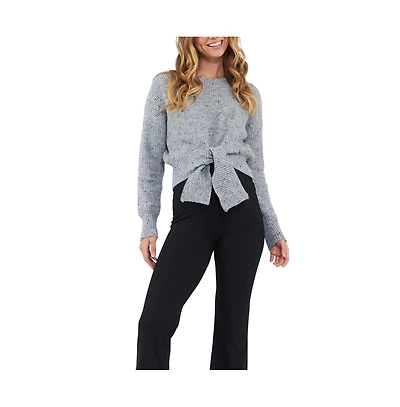Ripe Maternity Maternity Bonnie Tie Front Knit Jumper in Grey Marle