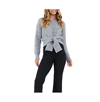 Ripe Maternity Maternity Bonnie Tie Front Knit Jumper in Grey Marle