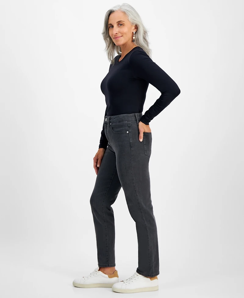 Style & Co Women's High Rise Straight-Leg Jeans, Regular, Short and Long Lengths