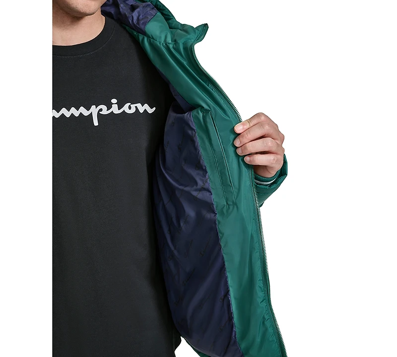 Champion Men's Quilted Full-Zip Hooded Puffer Jacket