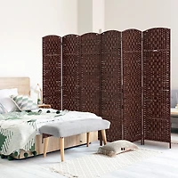 Homcom Panel Resin Wicker Folding Room Divider Privacy Screen Home Office