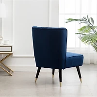Simplie Fun Contemporary Velvet Upholstered Accent Chair, Blue