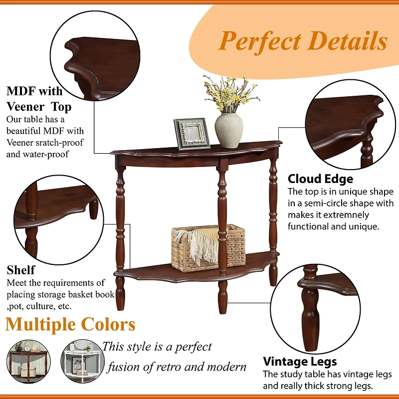 Streamdale Rustic Pine Console Table with Open Storage