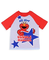 Sesame Street Toddler Boys Elmo All Star Cuddle Monster Sleep Pajama Set Short