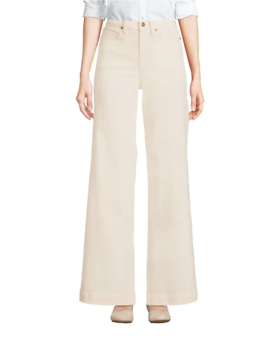 Lands' End Women's Recycled Denim High Rise Wide Leg Jeans