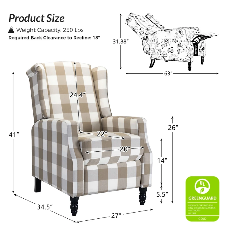 Franco Genuine Leather Manual Recliner
