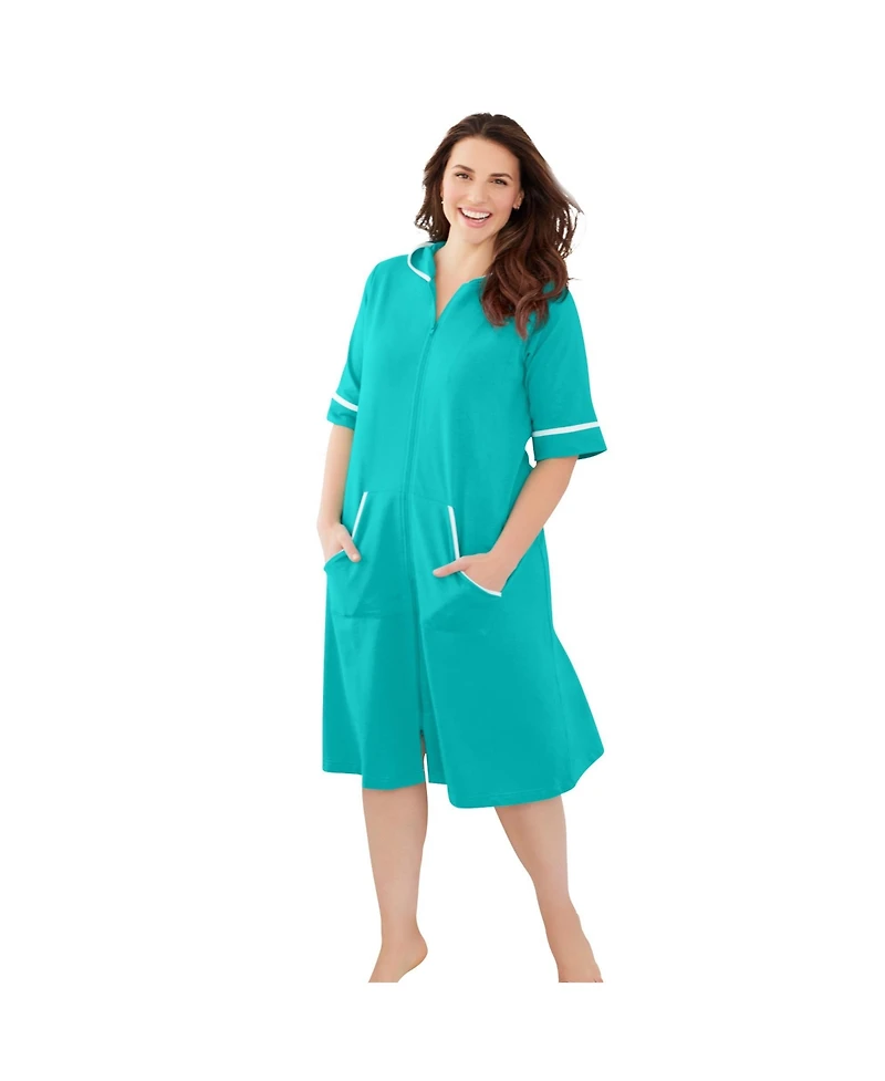 Dreams & Co. Women's Short French Terry Robe