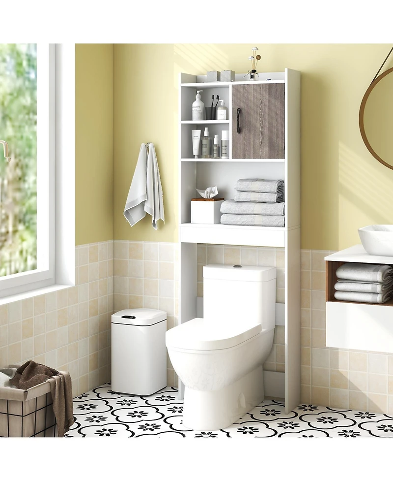 Sugift 4-Tier Space-saving Toilet Sorage Cabinet with Open Shelves