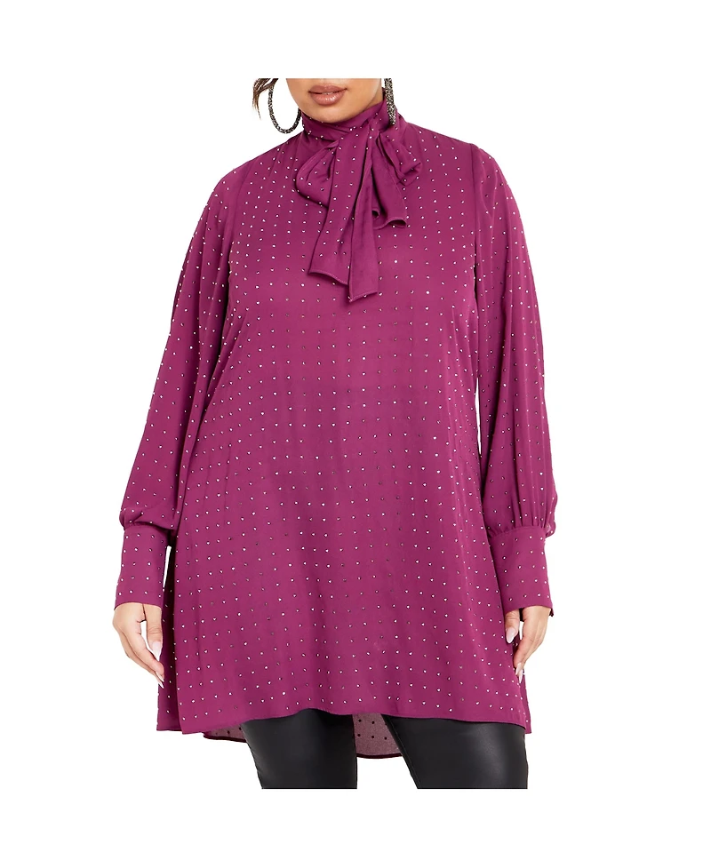City Chic Women's Nailhead Tunic Top