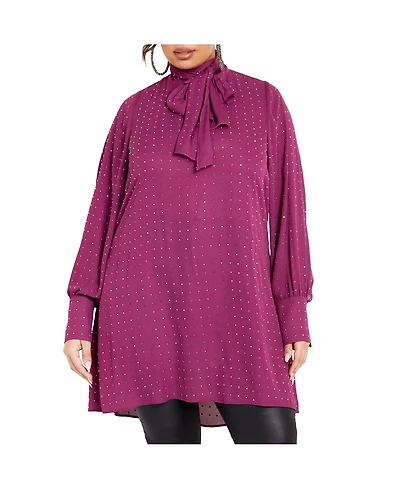 City Chic Women's Nailhead Tunic Top
