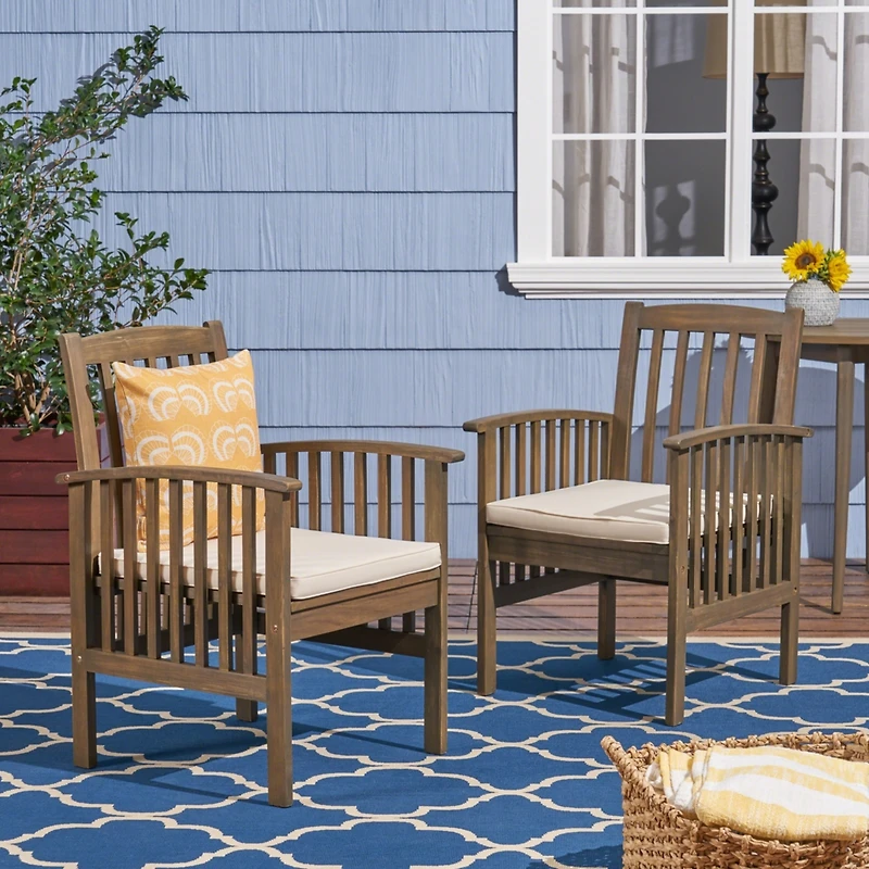 Acacia Wood Patio Chairs Modern Elegance, Durable Comfort