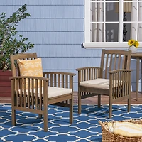 Acacia Wood Patio Chairs Modern Elegance, Durable Comfort
