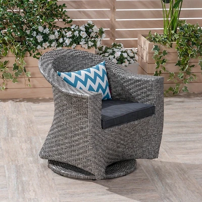 Streamdale Modern Wicker Swivel Chair Stylish, Comfortable, Water-Resistant
