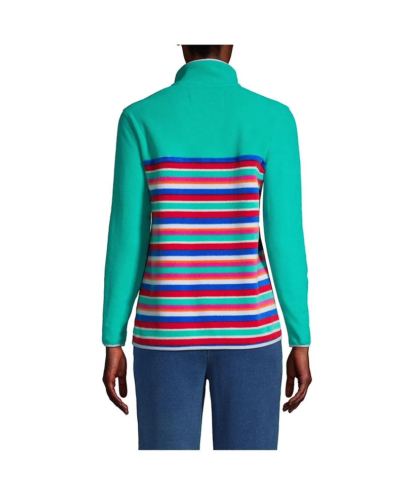 Lands' End Petite Heritage Fleece Snap Neck Pullover