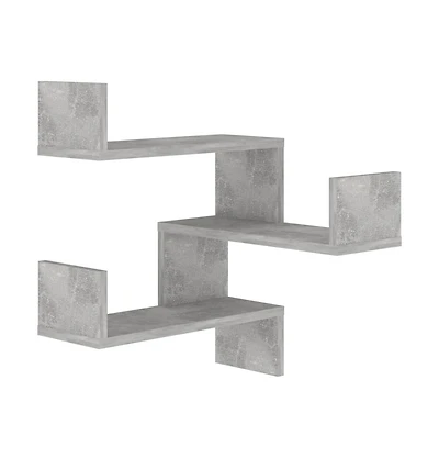 vidaXL Wall Corner Shelf Concrete Gray 15.7"x15.7"x19.7" Engineered Wood
