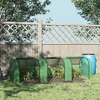 Outsunny Portable Tunneled house with 3 Zippe Doors, Pe Cover