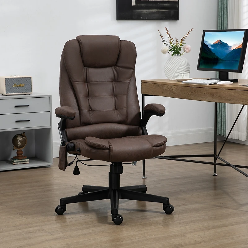 Homcom 6 Point Vibrating Massage Office Chair with Lumbar Heat