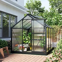Outsunny 6' x 8' x 6.5' Large Polycarbonate Walk-in house,