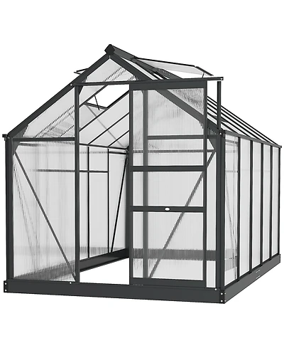 Outsunny 6' x 10' x 6.5' Large Polycarbonate Walk-in house,