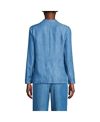 Lands' End Women's Indigo Tencel Fiber Relaxed Blazer