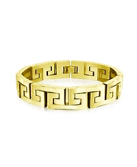 Bling Jewelry Stylish Geometric Infinity Key Link Bracelet Black Ip Stainless Steel 12MM Width
