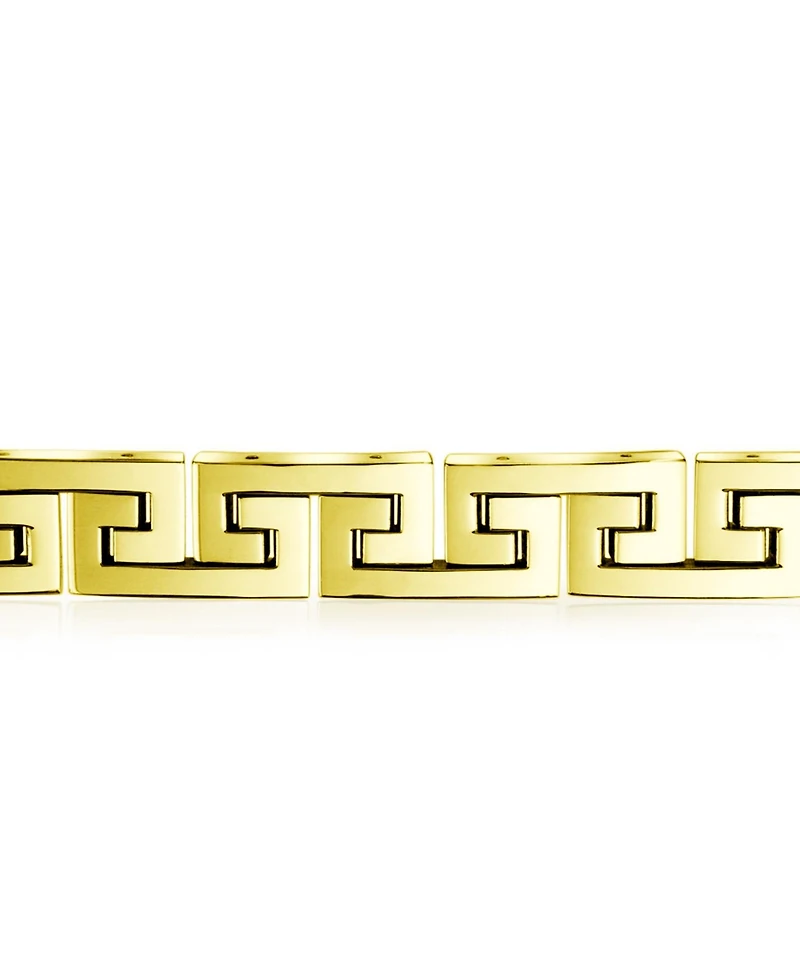 Bling Jewelry Stylish Geometric Infinity Key Link Bracelet Black Ip Stainless Steel 12MM Width