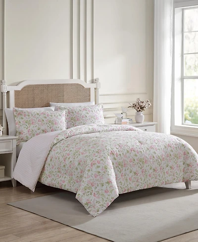 Laura Ashley Morning Gloria Reversible 3 Piece Comforter Set