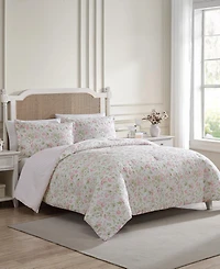 Laura Ashley Morning Gloria Reversible 3 Piece Comforter Set