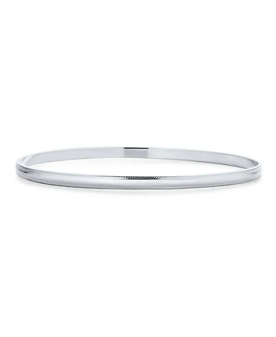 Bling Jewelry Plain Simple Dome Milgrain Edge Layering Stacking 3MM Shinny Sterling Silver RoundBangle Bracelet
